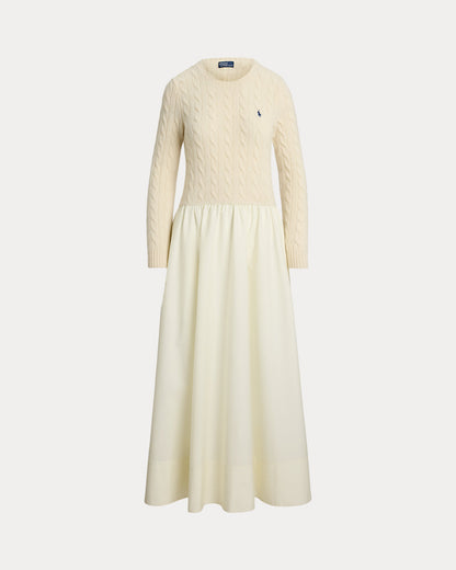Ralph Lauren CableKnit Poplin Dress