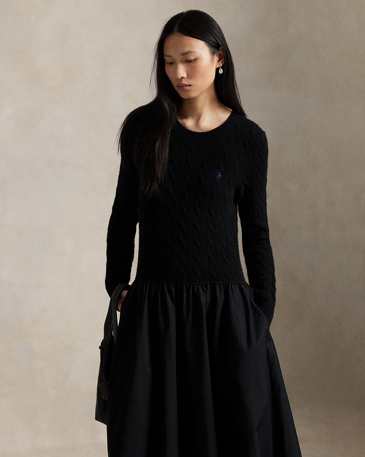 Ralph Lauren CableKnit Poplin Dress