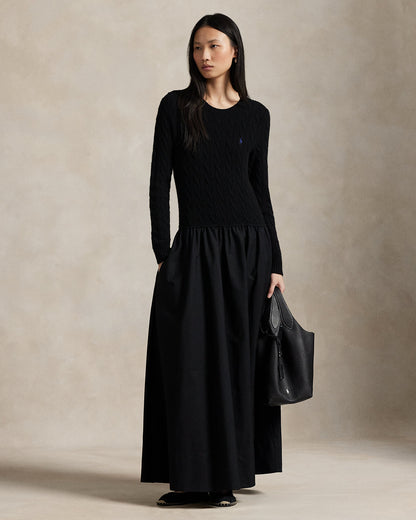 Ralph Lauren CableKnit Poplin Dress