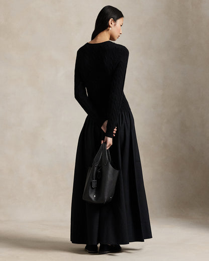 Ralph Lauren CableKnit Poplin Dress