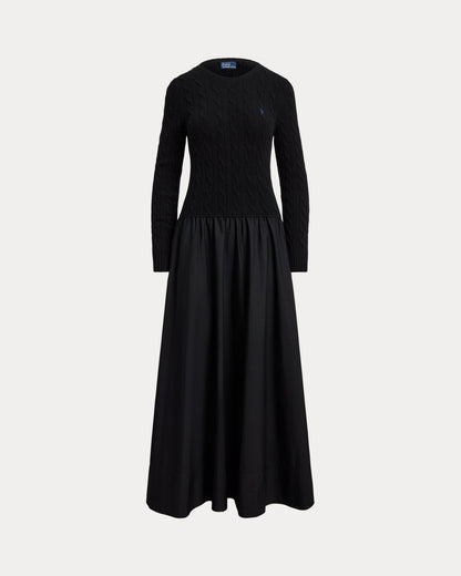 Ralph Lauren CableKnit Poplin Dress