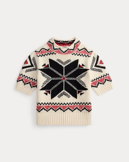 Ralph Lauren Snowflake Mockneck ShortSleeve Sweater