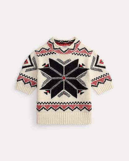 Ralph Lauren Snowflake Mockneck ShortSleeve Sweater