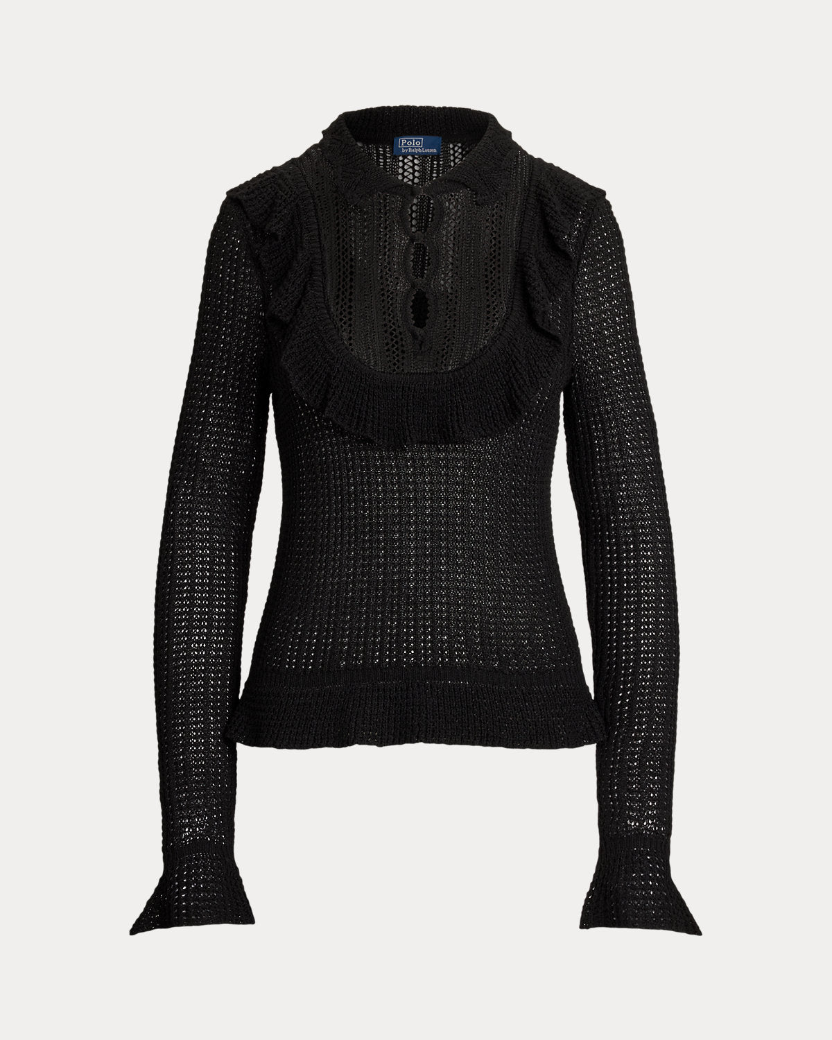 Ralph Lauren Crocheted RuffleTrim Sweater