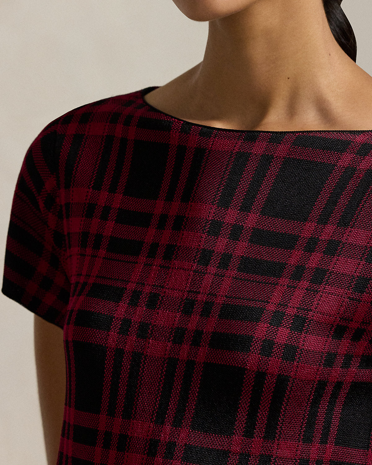 Ralph Lauren Plaid ShortSleeve Sweater