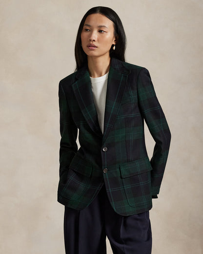 Ralph Lauren SingleBreasted Plaid Wool Blazer