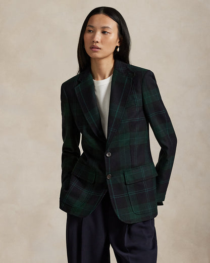 Ralph Lauren SingleBreasted Plaid Wool Blazer