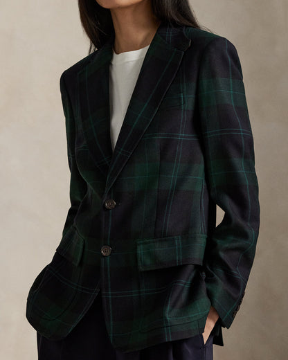 Ralph Lauren SingleBreasted Plaid Wool Blazer