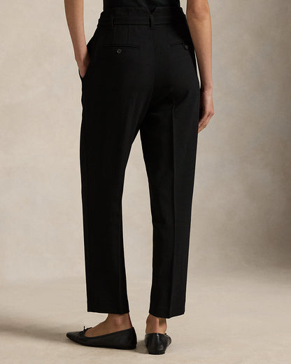 Ralph Lauren Belted Wool Pleated Tapered Pant