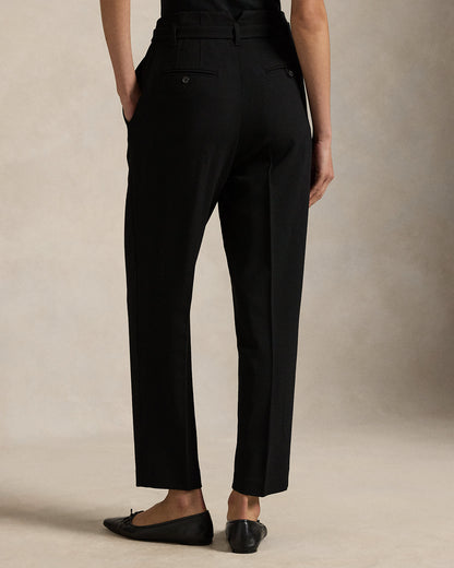 Ralph Lauren Belted Wool Pleated Tapered Pant