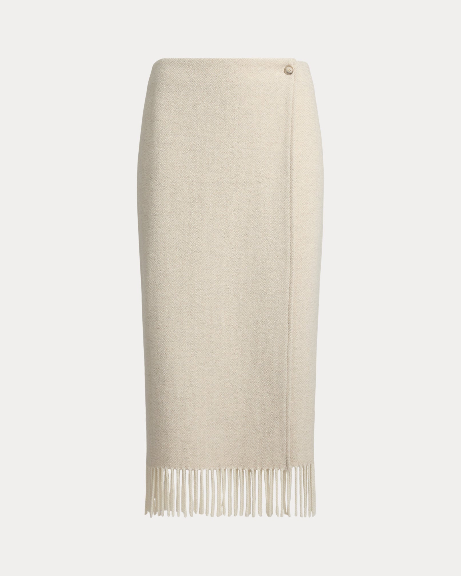 Ralph Lauren Fringe Herringbone Wrap Skirt