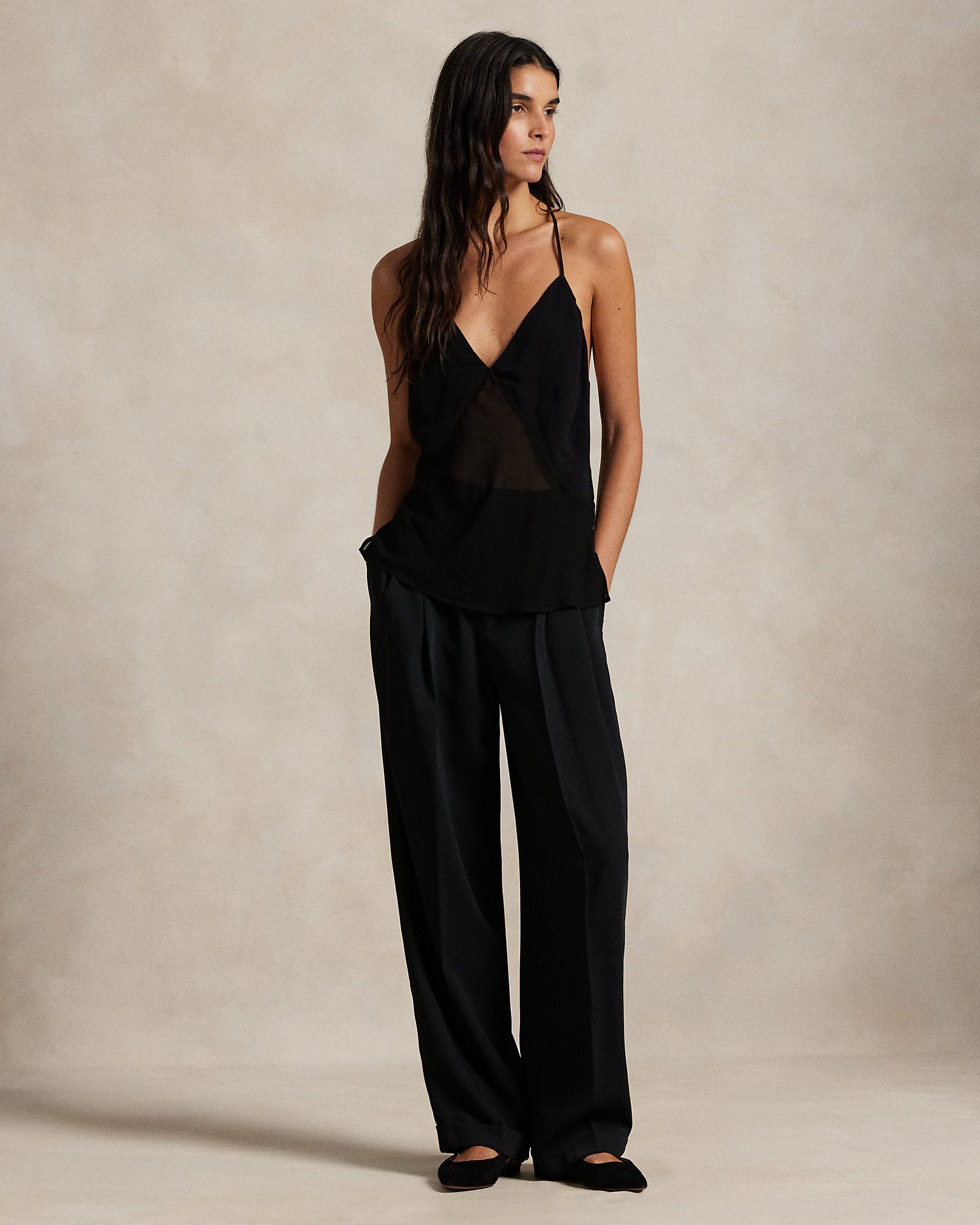 Ralph Lauren SheerPaneled Camisole