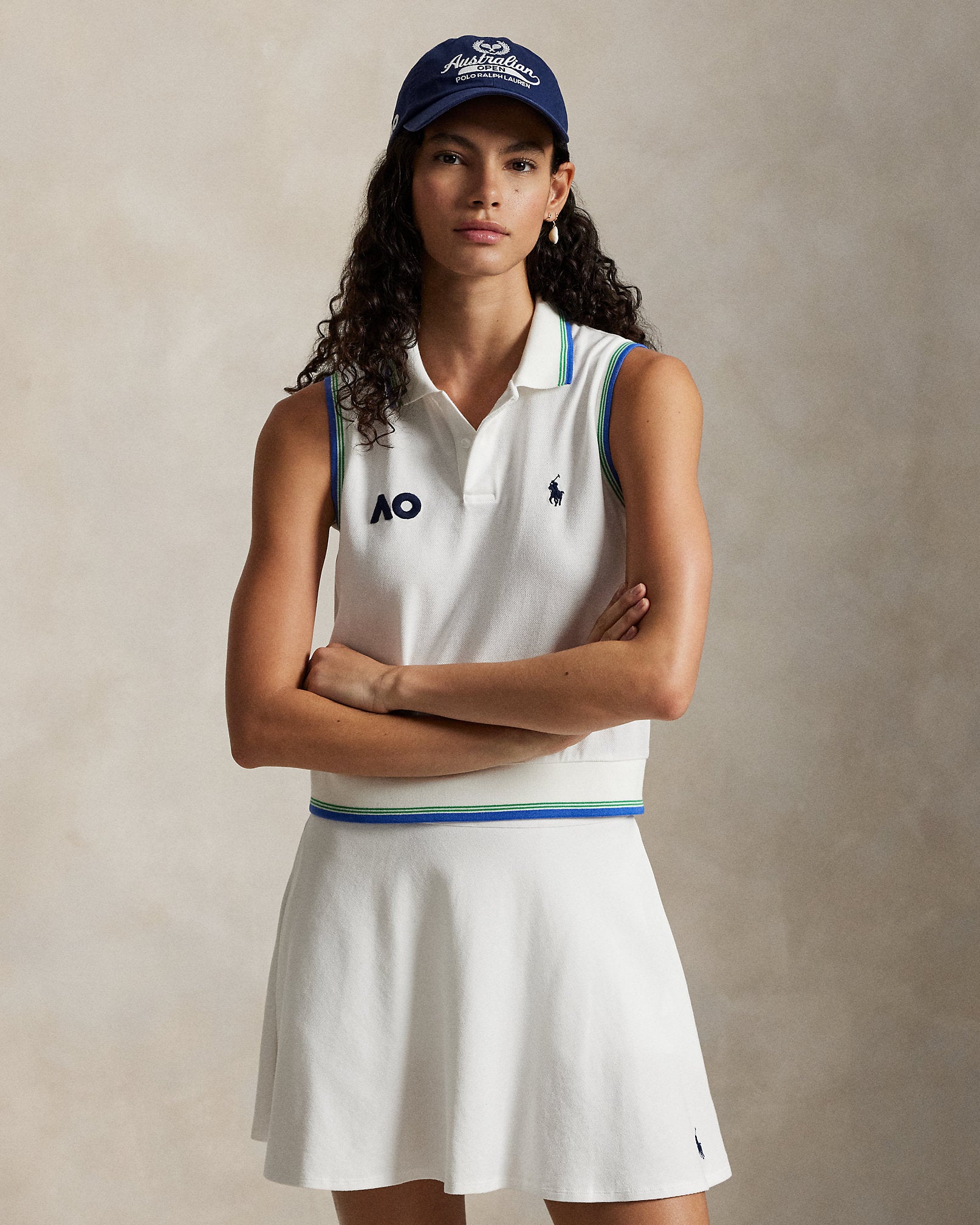 Ralph Lauren Australian Open Sleeveless Cropped Polo