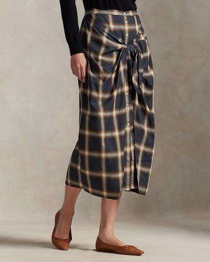 Ralph Lauren Plaid TieFront Skirt