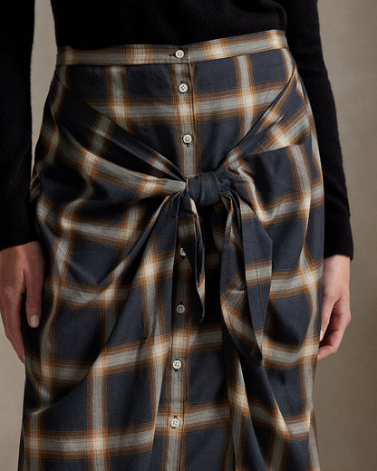 Ralph Lauren Plaid TieFront Skirt