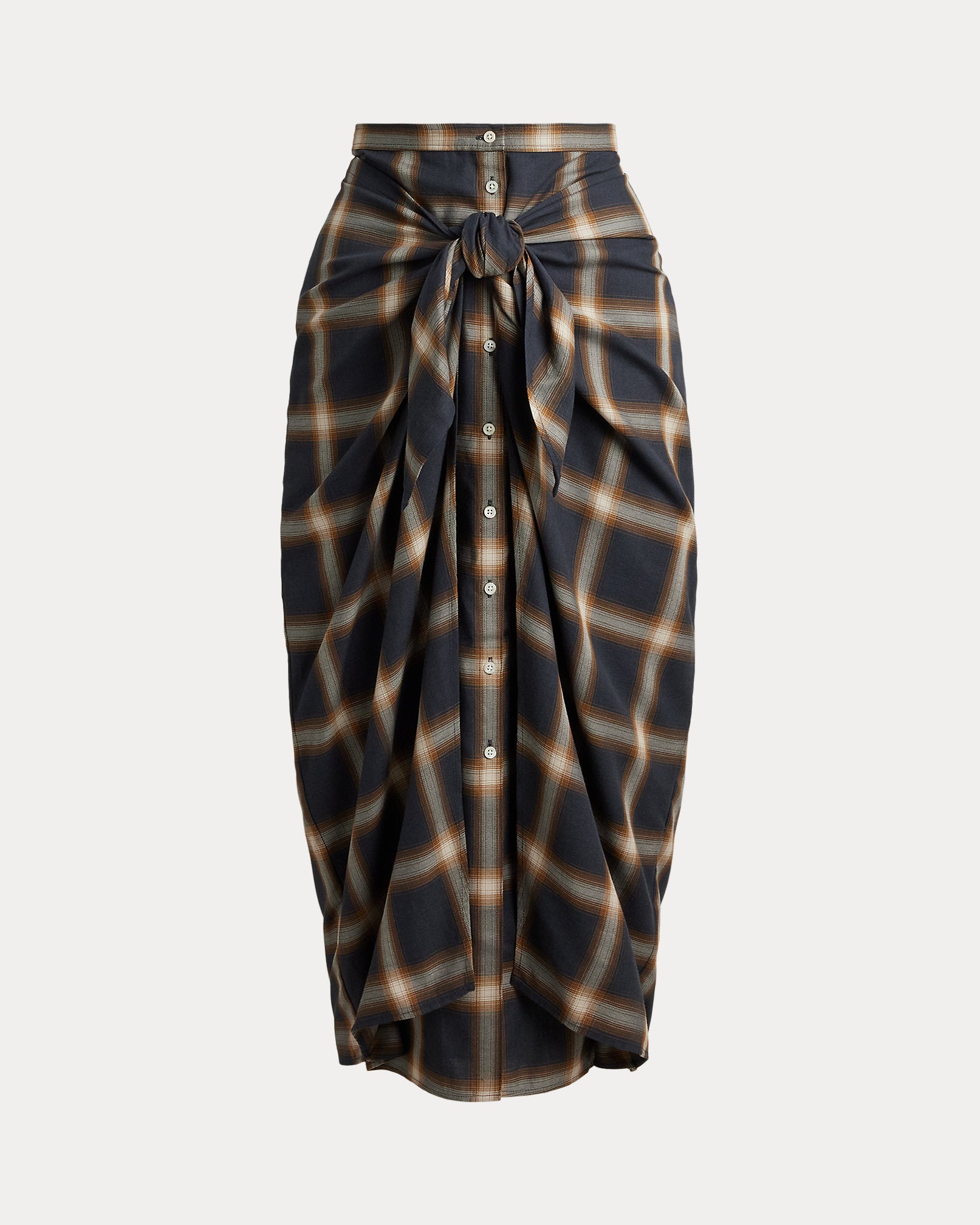 Ralph Lauren Plaid TieFront Skirt