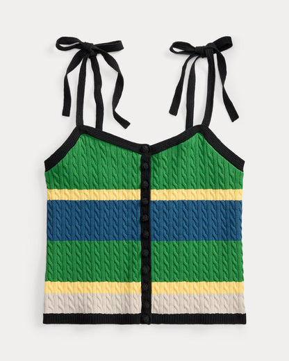 Ralph Lauren ColorBlocked CableKnit Tank Top