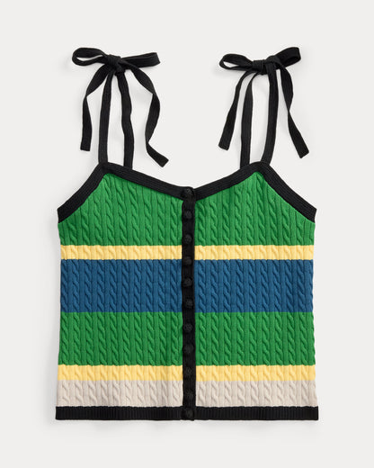 Ralph Lauren ColorBlocked CableKnit Tank Top