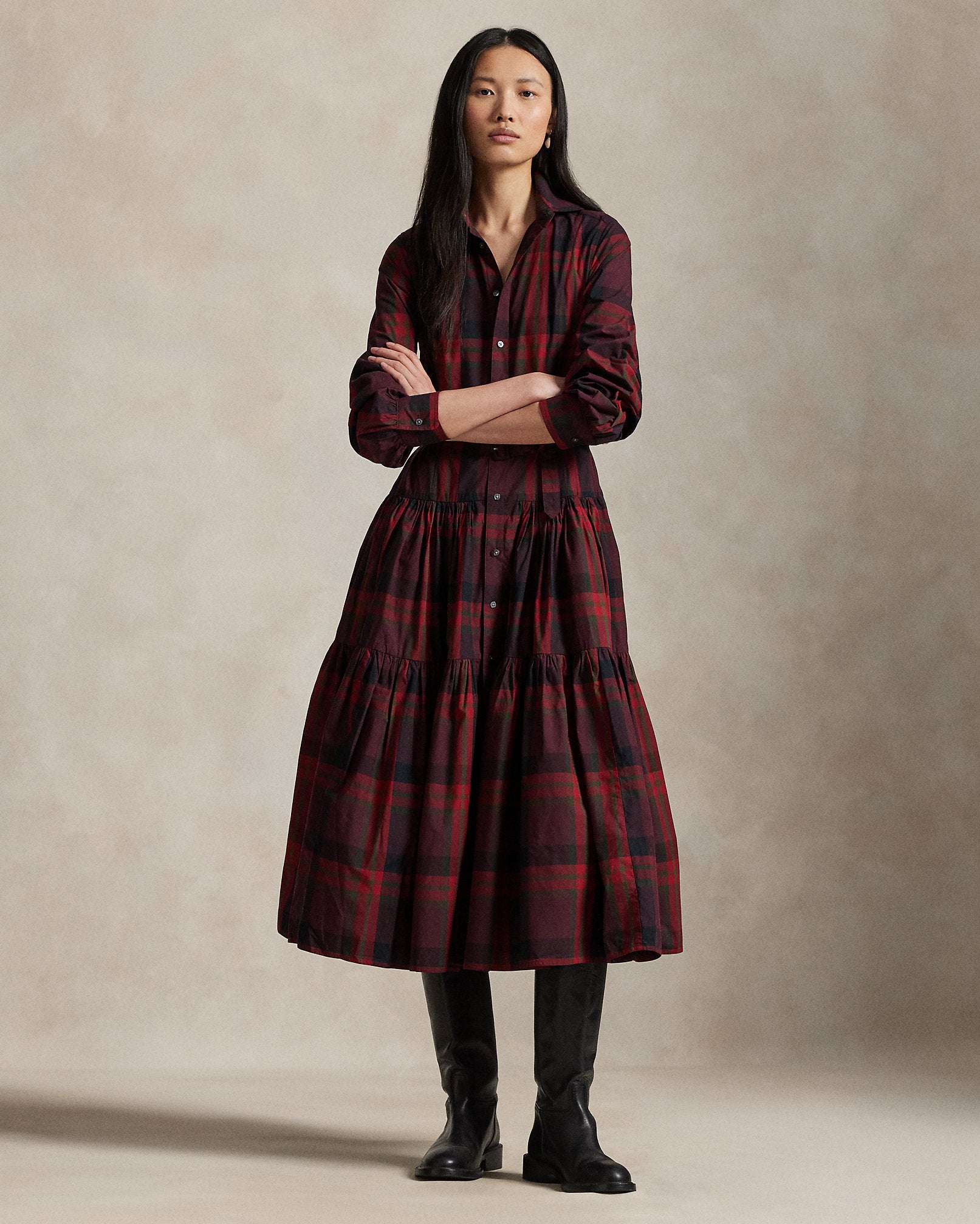 Ralph Lauren Plaid Tiered Shirtdress