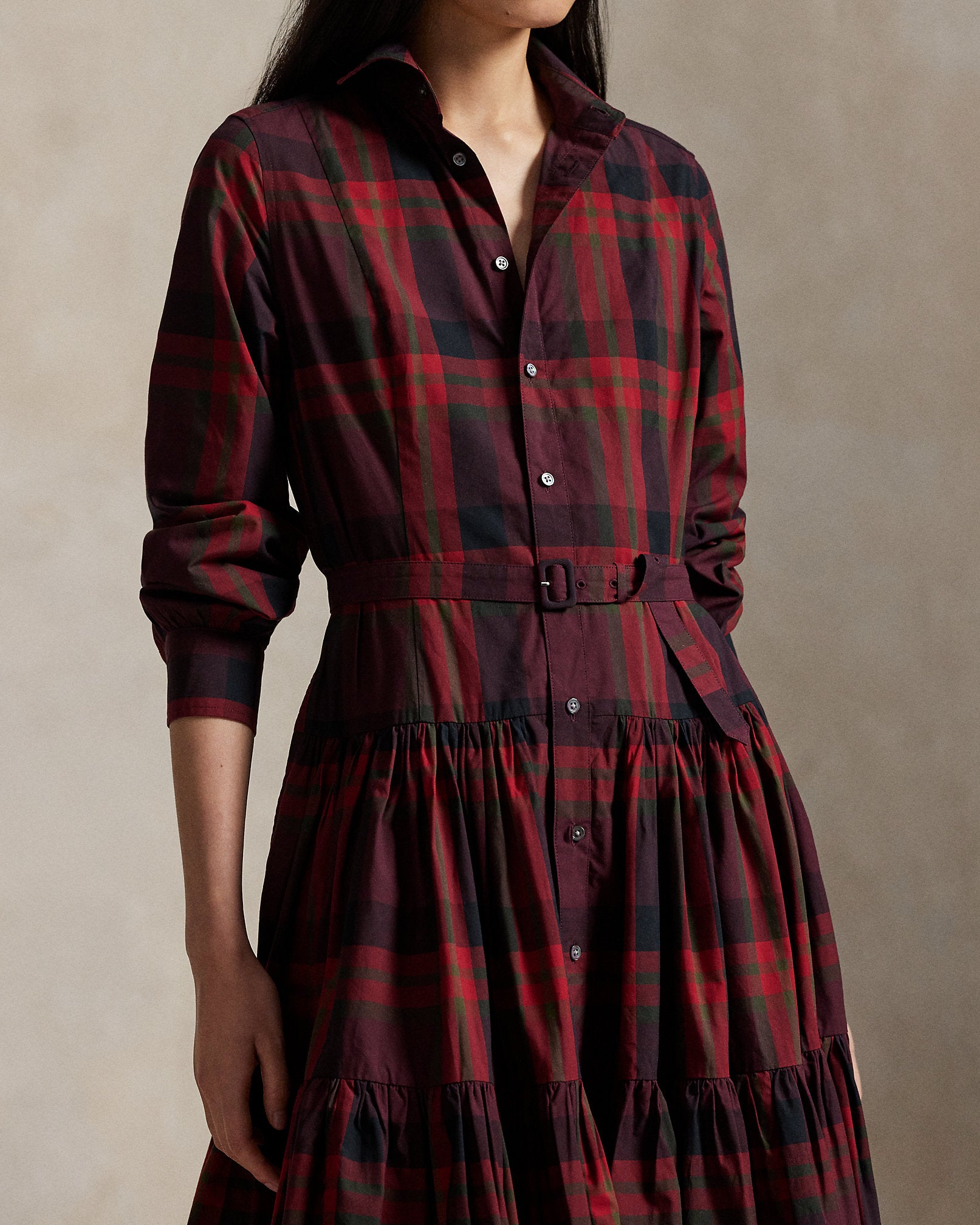 Ralph Lauren Plaid Tiered Shirtdress