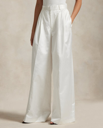 Ralph Lauren Pleated Satin WideLeg Pant