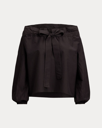 Ralph Lauren OfftheShoulder CottonSilk Blouse