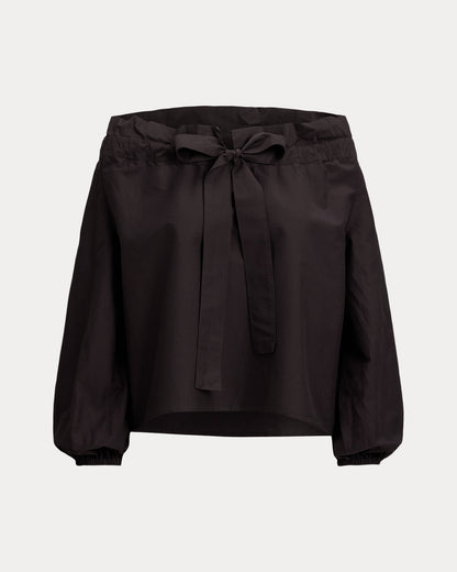 Ralph Lauren OfftheShoulder CottonSilk Blouse