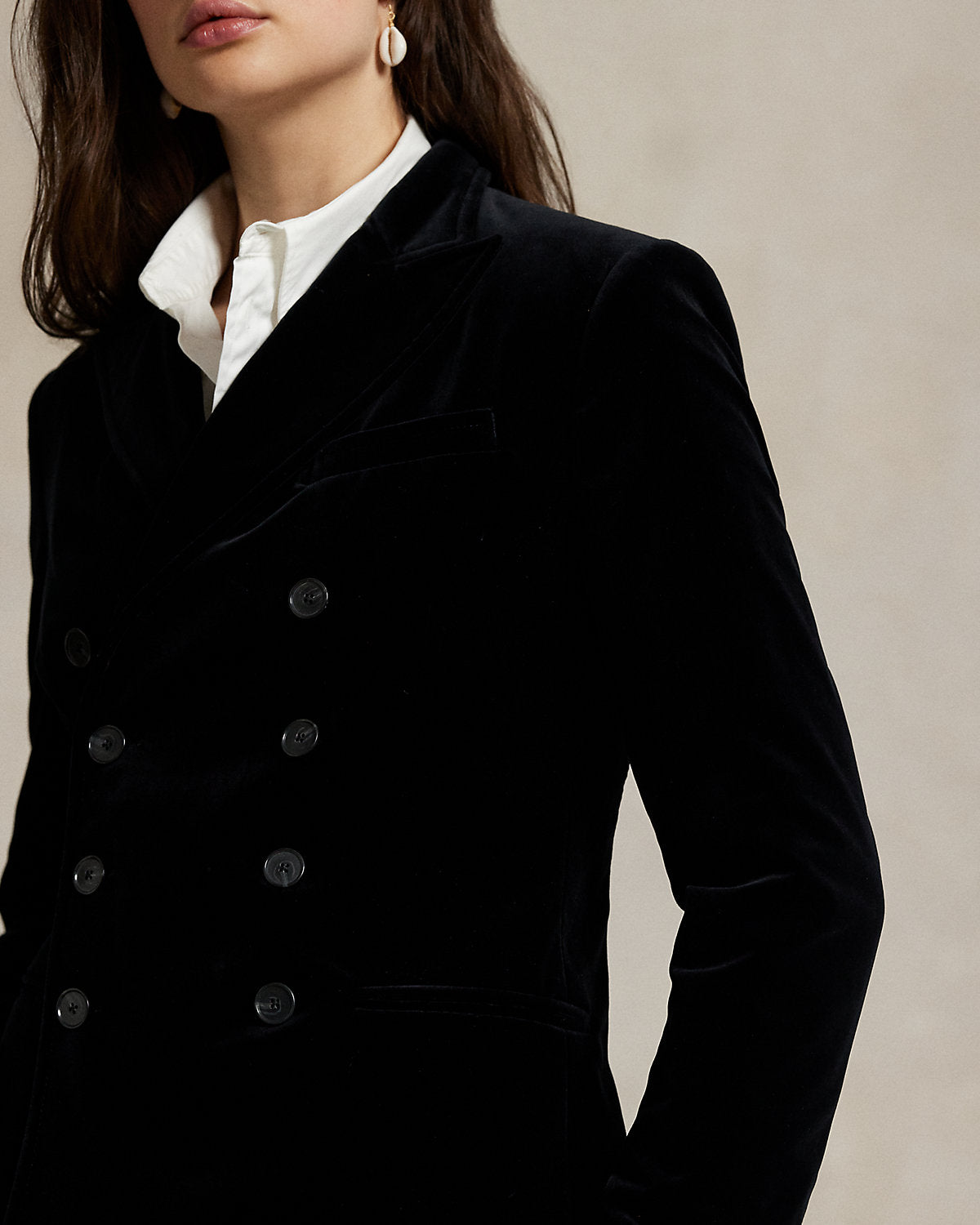 Ralph Lauren DoubleBreasted Velvet Blazer