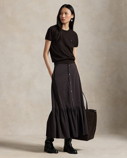 Ralph Lauren RuffledHem CottonSilk Skirt