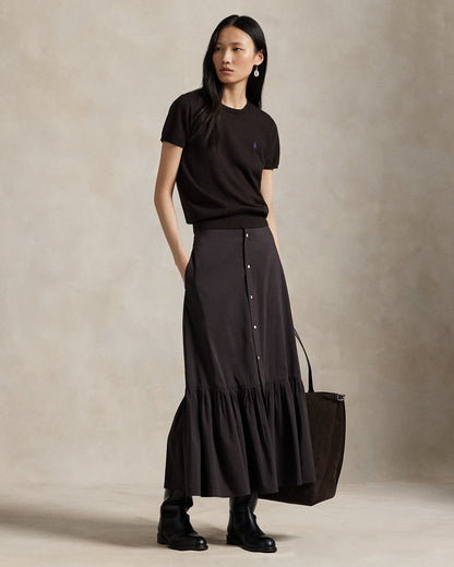 Ralph Lauren RuffledHem CottonSilk Skirt