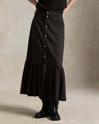 Ralph Lauren RuffledHem CottonSilk Skirt