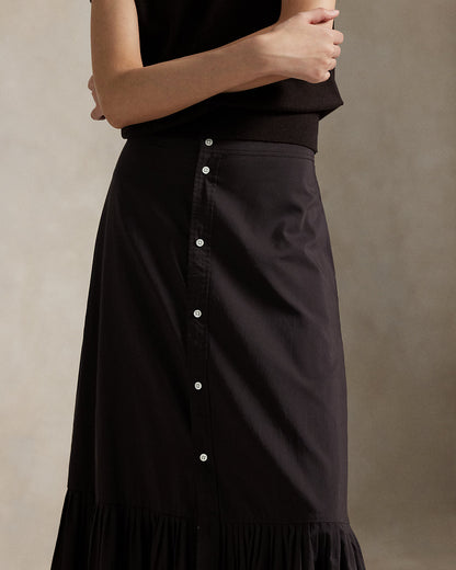 Ralph Lauren RuffledHem CottonSilk Skirt