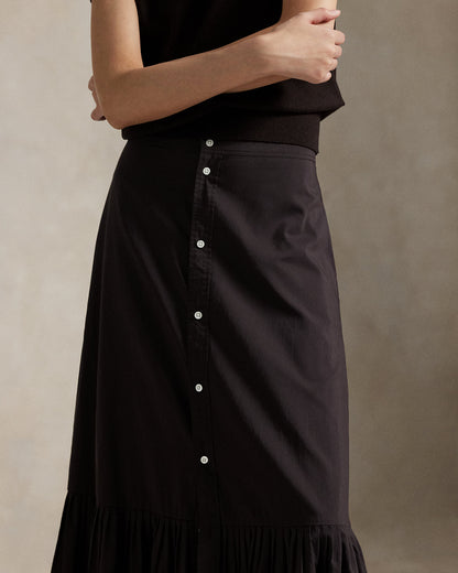 Ralph Lauren RuffledHem CottonSilk Skirt