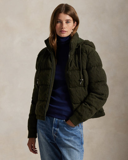 Ralph Lauren CableKnit WoolCashmere Puffer Jacket