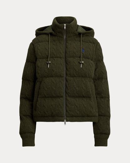 Ralph Lauren CableKnit WoolCashmere Puffer Jacket