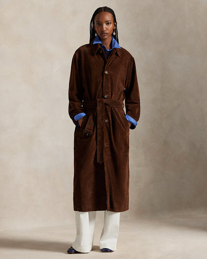 Ralph Lauren Suede Long Car Coat
