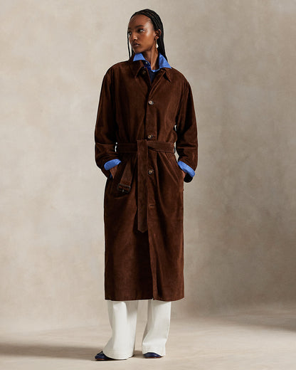Ralph Lauren Suede Long Car Coat