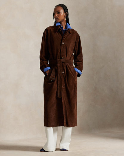 Ralph Lauren Suede Long Car Coat