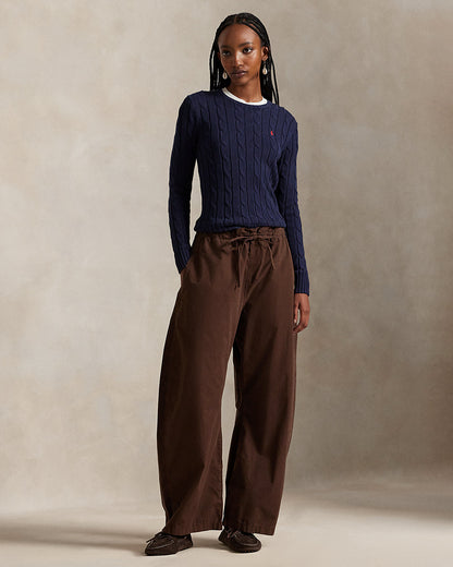 Ralph Lauren Cotton Curved Tapered Drawstring Pant