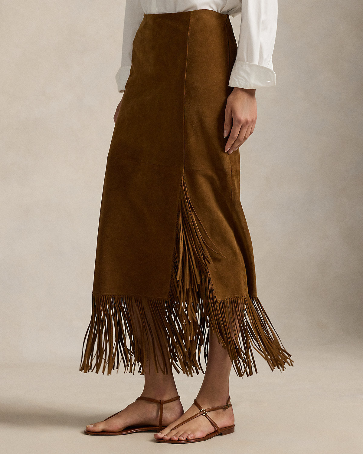 Ralph Lauren Fringe Suede Skirt