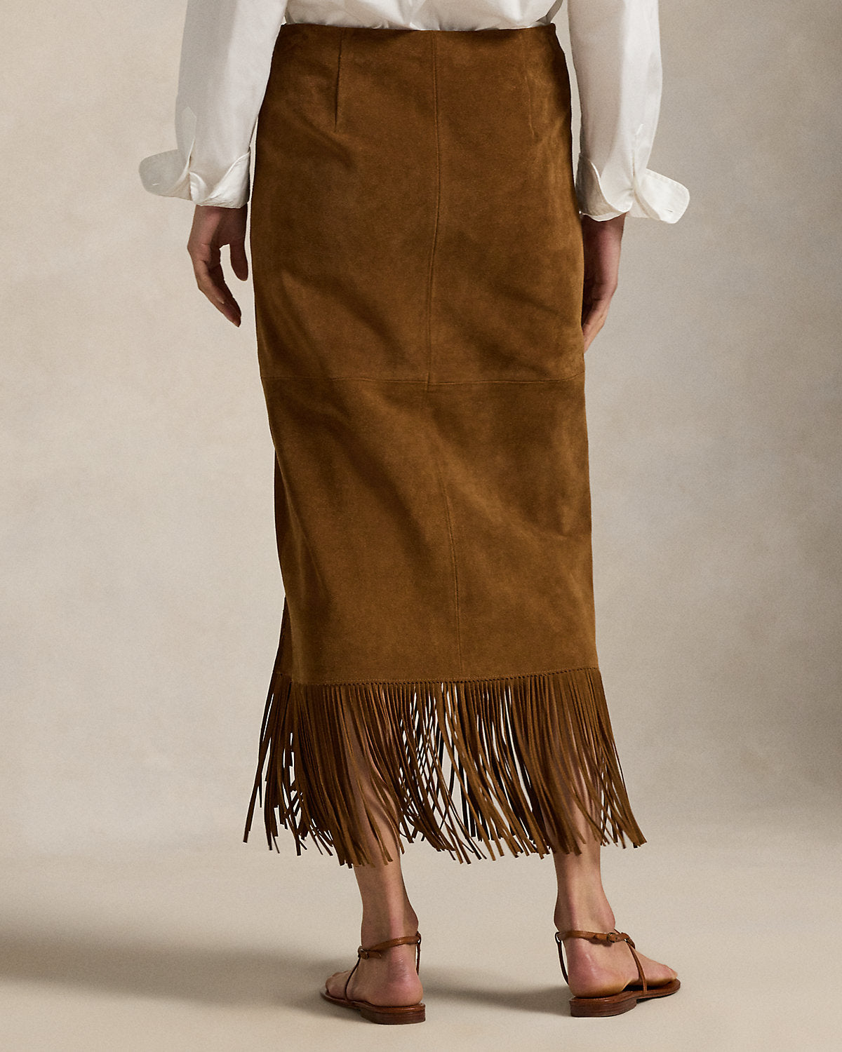 Ralph Lauren Fringe Suede Skirt