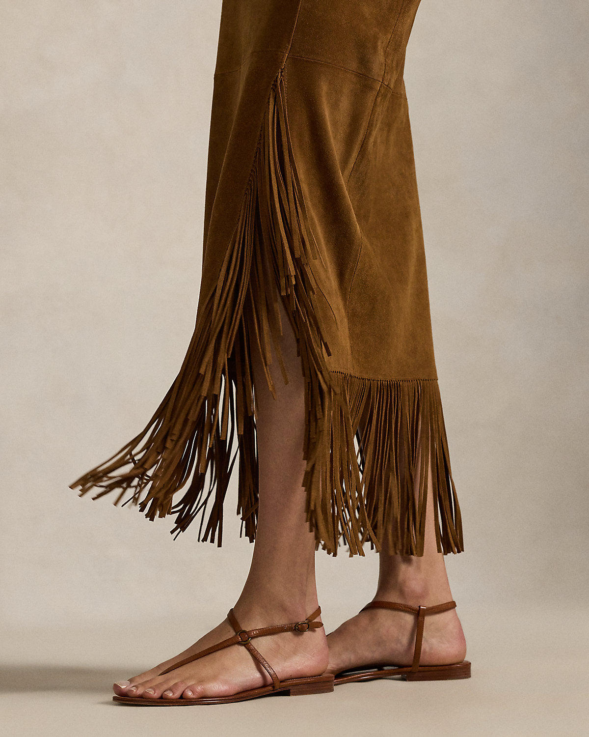 Ralph Lauren Fringe Suede Skirt