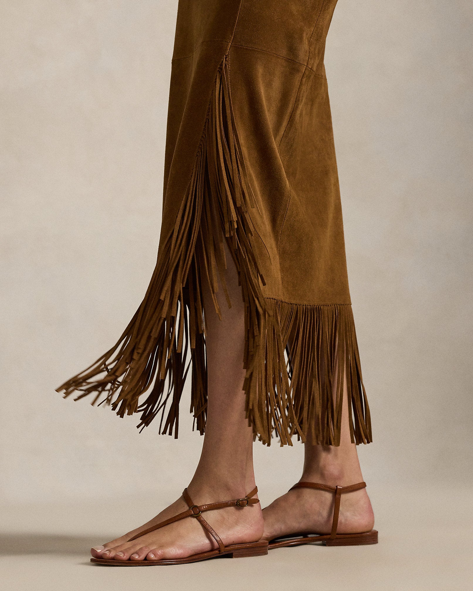 Ralph Lauren Fringe Suede Skirt