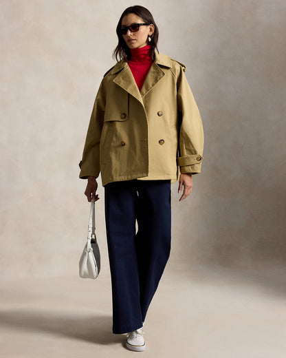 Ralph Lauren Cotton Twill Balloon Trench Coat