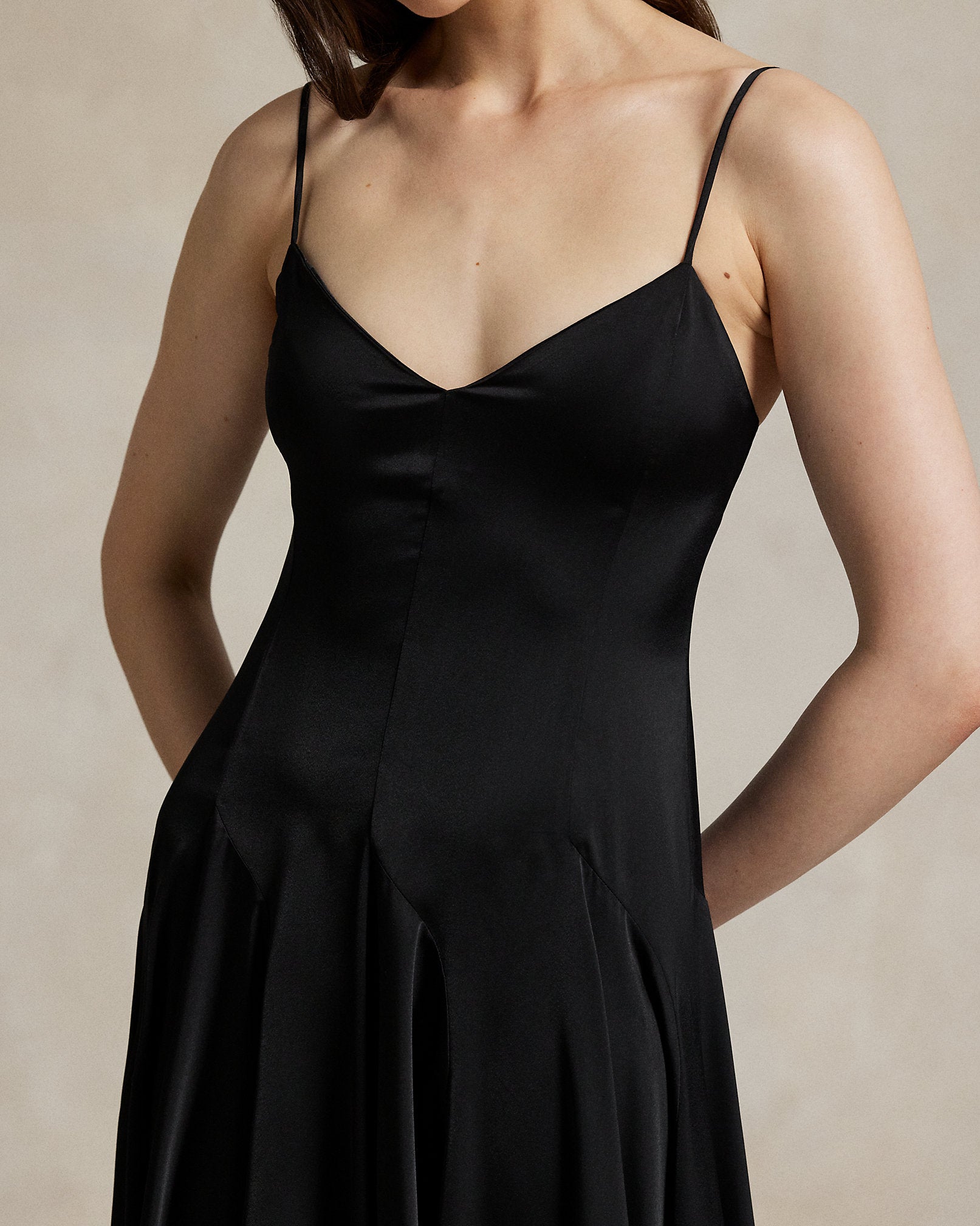 Ralph Lauren Paneled Satin Dress