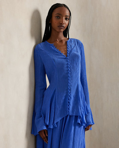 Ralph Lauren Crinkled ButtonFront Top