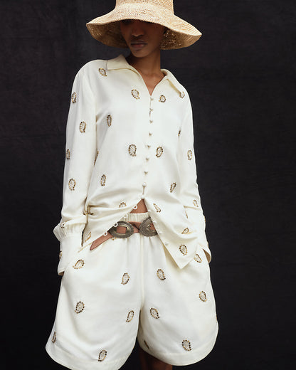 Ralph Lauren Beaded Paisley Top