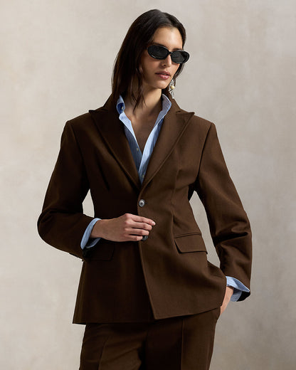 Ralph Lauren SingleBreasted CottonWool Crepe Blazer