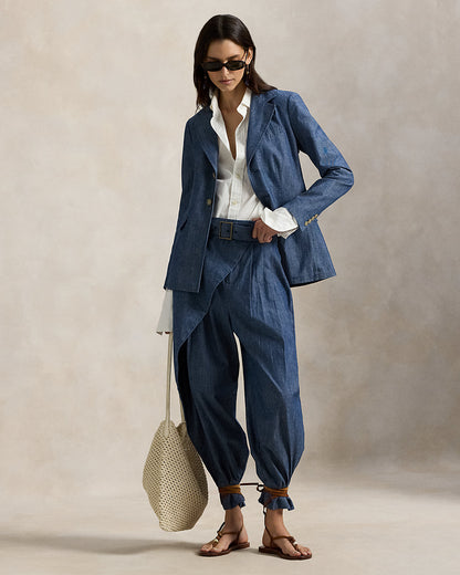 Ralph Lauren SingleBreasted Chambray Blazer