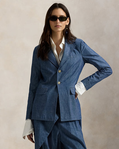 Ralph Lauren SingleBreasted Chambray Blazer